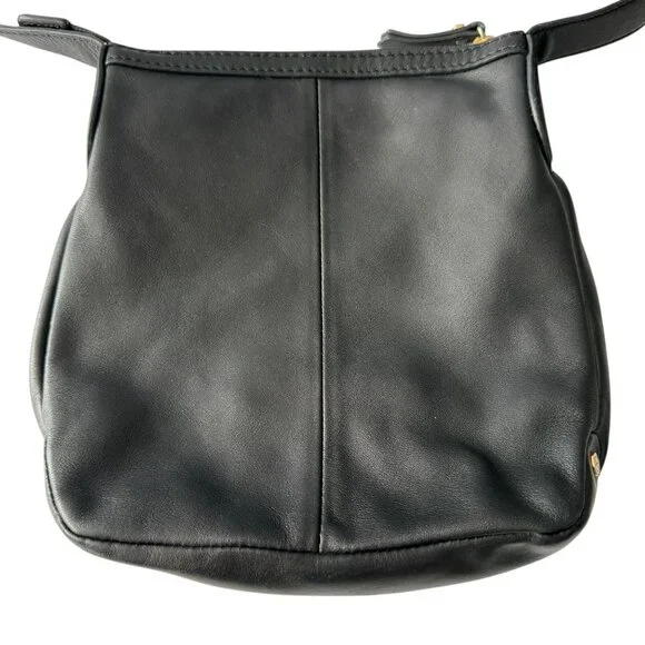 Lodis Black Leather Crossbody Bag Adjustable Strap Interior Staining AS IS - Picture 3 of 14